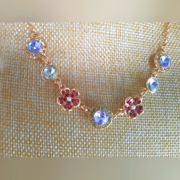 Monet Mother's Day Multi-Colored Flower Gold Tone Necklace Earring Gift Box Set - Picture 4 of 14